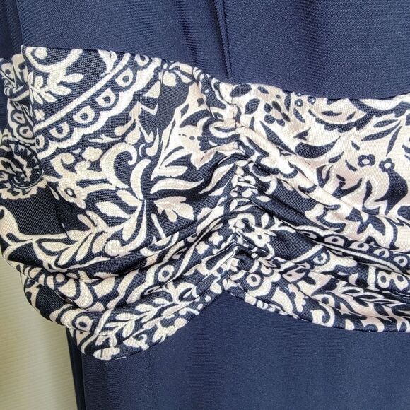 Jessica Howard navy ruched waist midi dress 24W - Picture 3 of 8